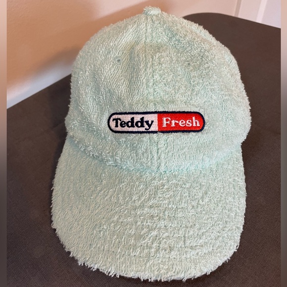 Teddy Fresh Aqua Terry Cloth Hat Cap, 100% Cotton, Light Blue Textured Soft - Picture 7 of 8